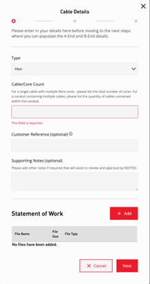Add Cable Information