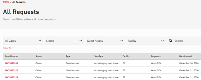 Available Filter Records