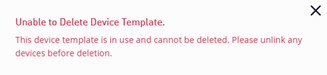 Unable to delete template